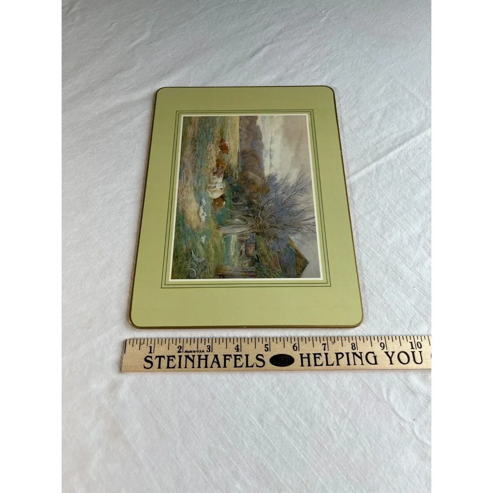 Vintage St Michael Table Mat Coaster Set Marks & Spencer English Countryside Art